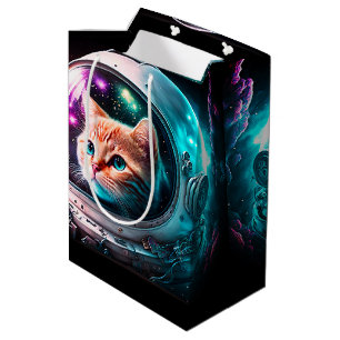 Funny Space Cat Astronaut Kitty Galaxy Universe Medium Gift Bag