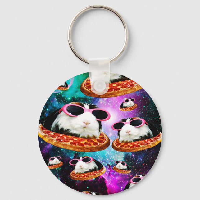 Funny space guinea pig key ring (Front)