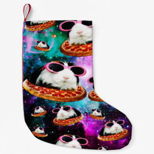 Funny space guinea pig small christmas stocking