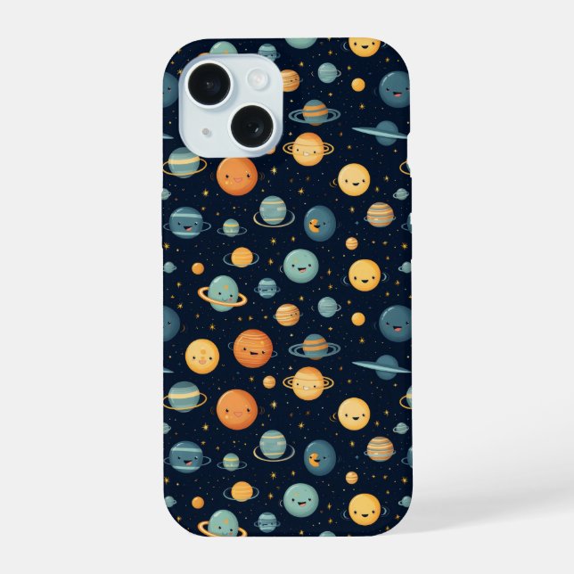 Funny Space Pattern iPhone 15 Case (Back)