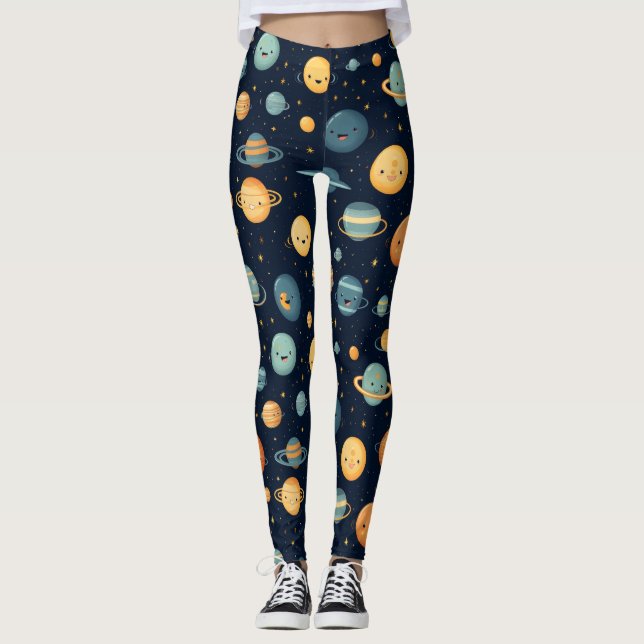 Funny Space Pattern Leggings (Front)