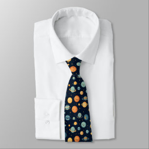 Funny Space Pattern Tie