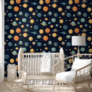 Funny Space Pattern Wallpaper