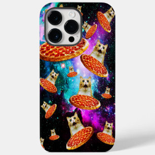 Funny space pizza cat iPhone 14 pro max case