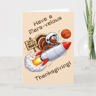 Funny Space Turkey Thanksgiving Card