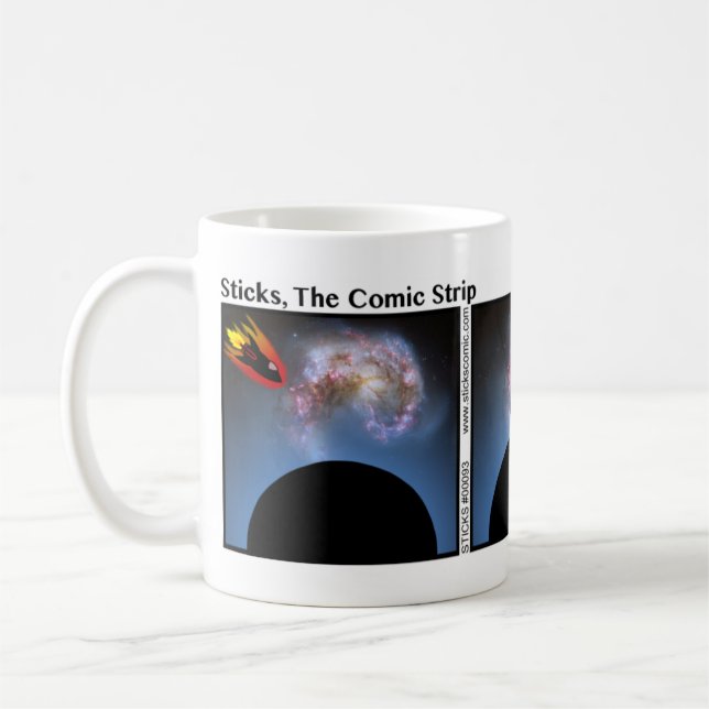 Funny Spaceship Stickman Mug - 093 (Left)
