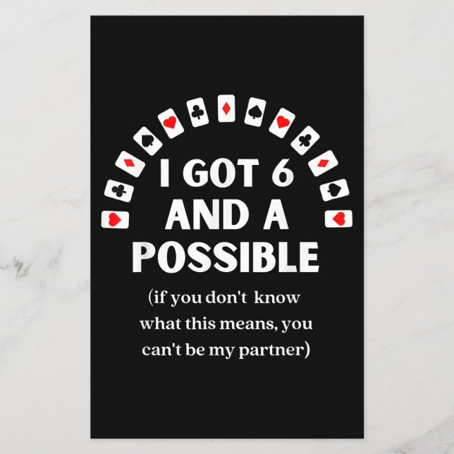 Funny Spades I Got Six And A Possible Playing Card (Front)