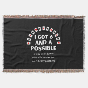 Funny Spades I Got Six And A Possible Playing Card Throw Blanket