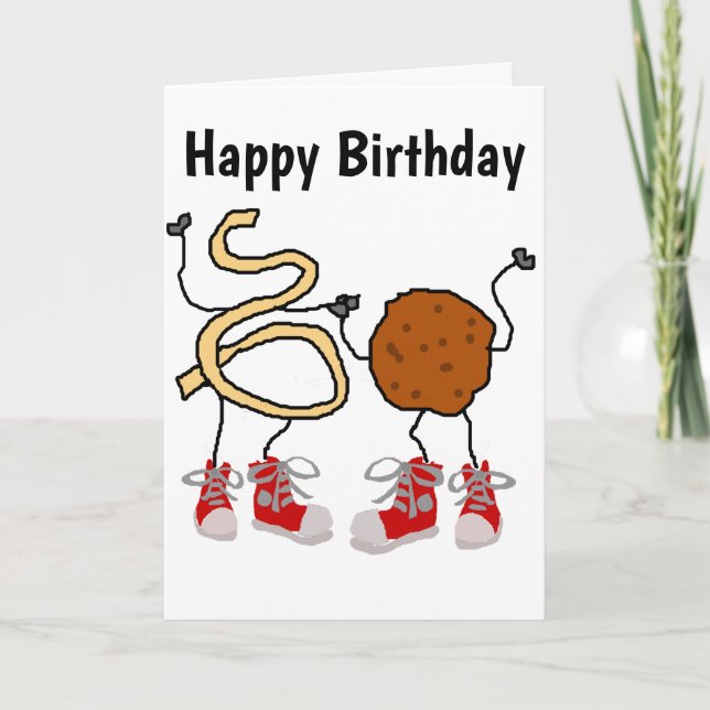 Funny Spaghetti and Meatballs Cartoon Card (Front)