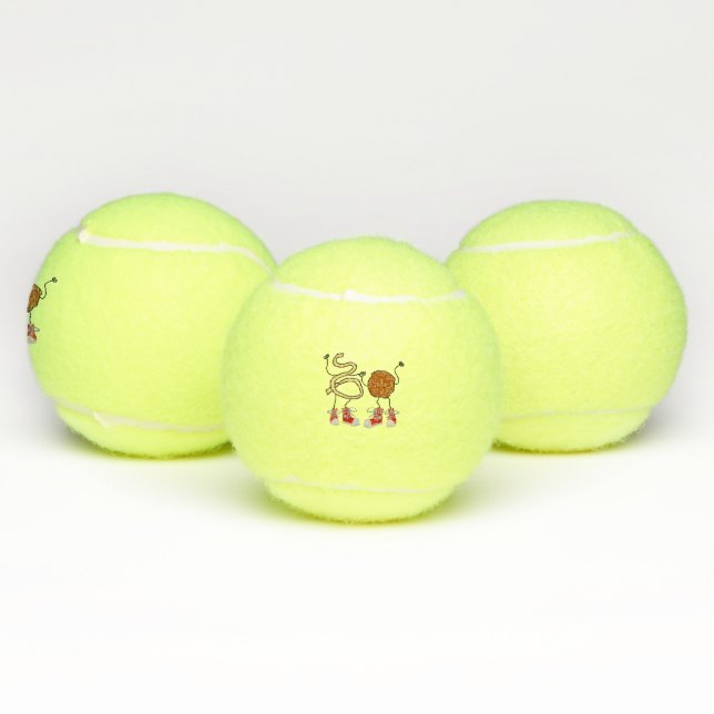 Funny Spaghetti and Meatballs Cartoon Tennis Balls (Multi)