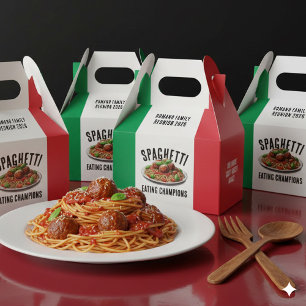 Funny Spaghetti Eating Champions Family Reunion Favour Box