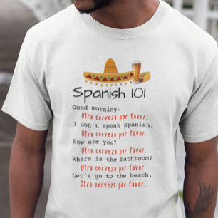 Funny Spanish 101 Language Lesson Beach Beer
