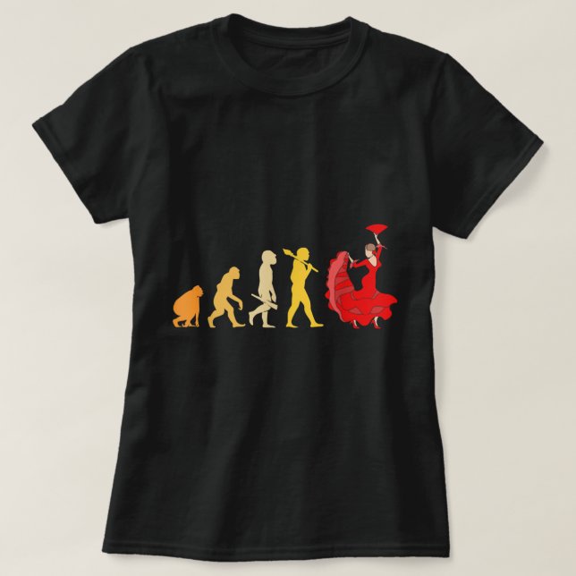 Funny Spanish Dance Evolution Flamenco  T-Shirt (Design Front)