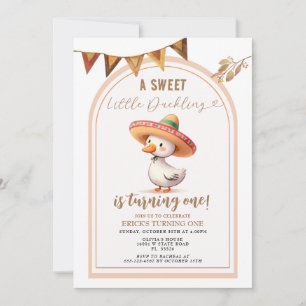 Funny Spanish Goose Arch Turning One Birthday Invitation