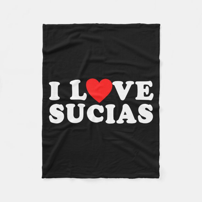 Funny Spanish I Love Sucias - I Heart Sucias  Fleece Blanket (Front)