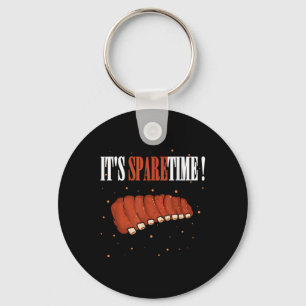 Funny Sparetime Grilling Meat Smoking Bbq Sparerib Key Ring