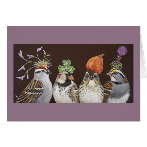 Image of Funny sparrow party card