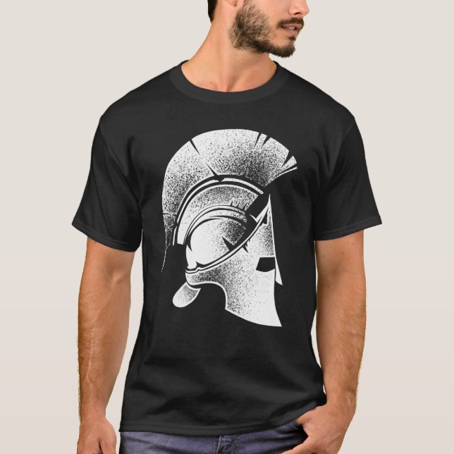 Funny Spartan Greek Helmet Cute Gladiator Men Wome T-Shirt (Front)