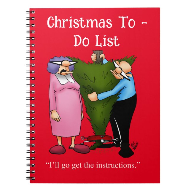 Funny Spectickles Christmas Visitor Cartoon Notebook (Front)
