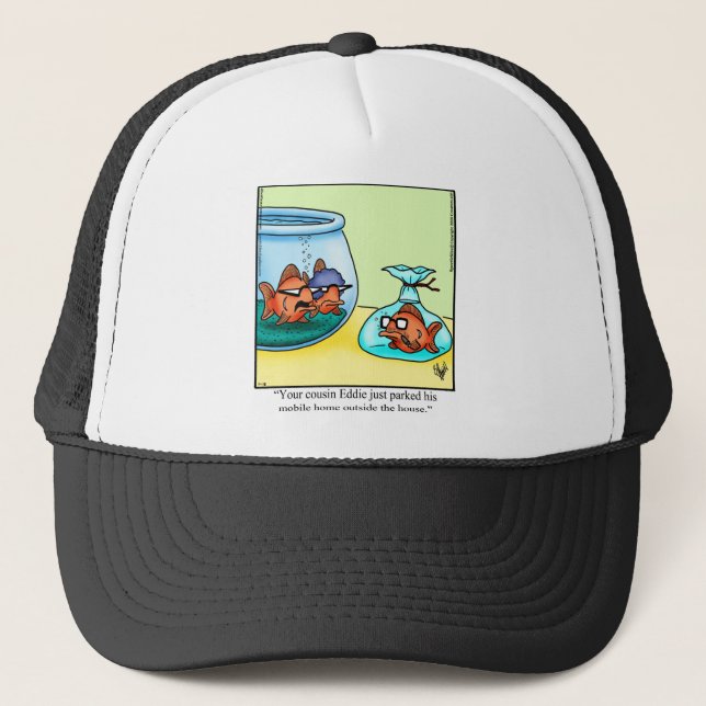 Funny Spectickles Christmas Visitor Cartoon Trucker Hat (Front)