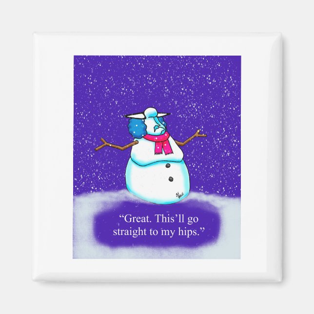 Funny Spectickles Holiday Diet Snow Woman Cartoon Magnet (Front)
