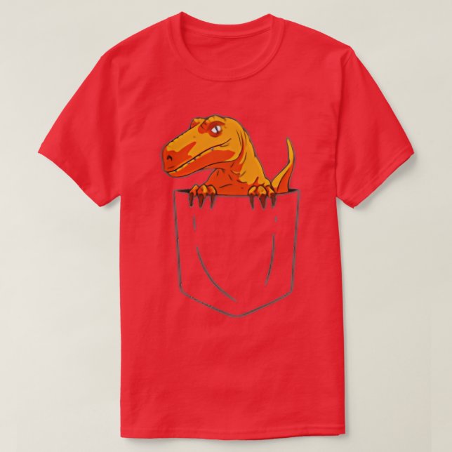 Funny Speed Raptor Raptor in Pocket Dinosaur ank T-Shirt (Design Front)