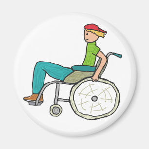 Funny Speedy Wheelchair User Magnet
