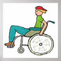 Funny Speedy Wheelchair User