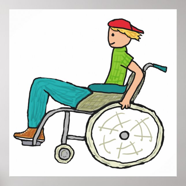 Funny Speedy Wheelchair User Poster (Front)
