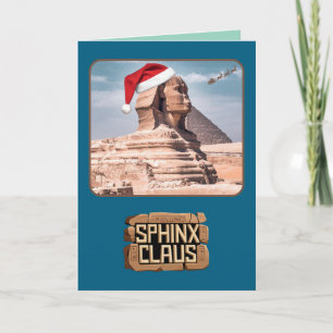 Funny Sphinx Claus Christmas Card