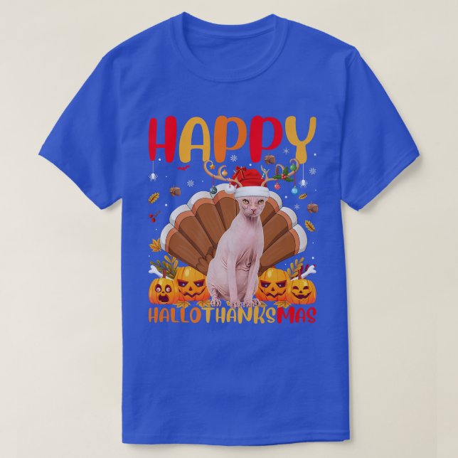 Funny Sphyn Cat Lover Happy Sphyn Cat HelloThanksM T-Shirt (Design Front)