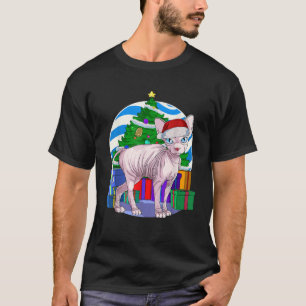 Funny Sphynx Cat Santa Christmas Tree Decor Gift T-Shirt