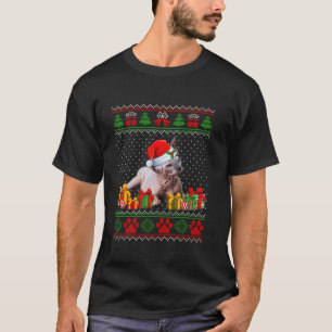 Funny Sphynx Cat Santa Hat Ugly Christmas Sweater