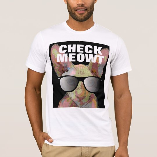 Funny Sphynx cat t-shirts, CHECK MEOWT T-Shirt