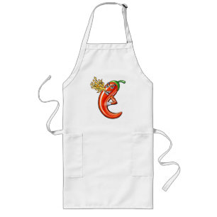Funny Spicy Chilli On Fire Long Apron