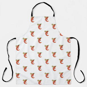 Funny Spicy Chilli On Fire Pattern Apron