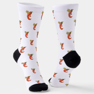 Funny Spicy Chilli On Fire Pattern Socks