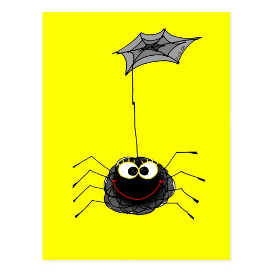 Funny spider postcard