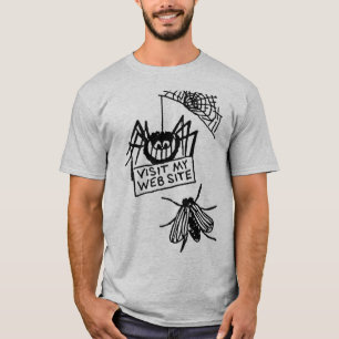 Funny Spider Says Visit My Website Cartoon T-Shirt