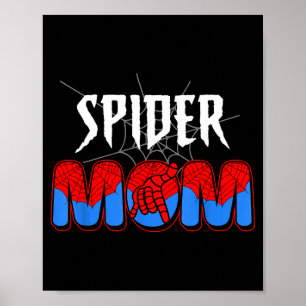 Funny spiders matching family mum for birthday boy poster