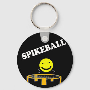 Funny Spikeball Net with Smile Face Art Key Ring