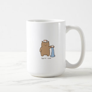 Funny Spill Cat Kawaii Brown Kitty Illustration Coffee Mug