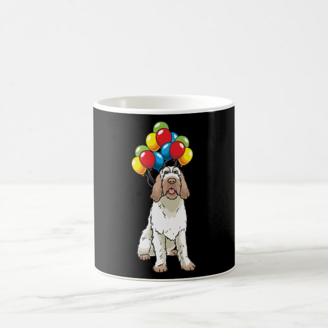 Funny Spinone Italiano Dog With Balloons Coffee Mug (Center)