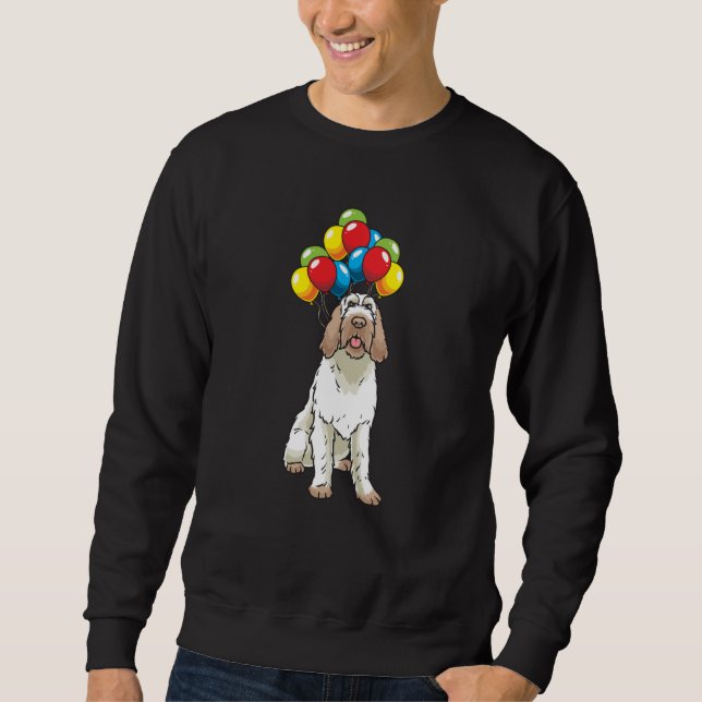 Funny Spinone Italiano Dog With Balloons Sweatshirt (Front)