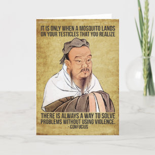 Funny Spiritual Quote - Mosquito on Testicles Card
