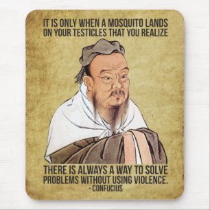 Funny Spiritual Quote - Mosquito on Testicles Mouse Mat