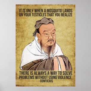 Funny Spiritual Quote - Mosquito on Testicles Poster