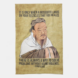 Funny Spiritual Quote - Mosquito on Testicles Tea Towel