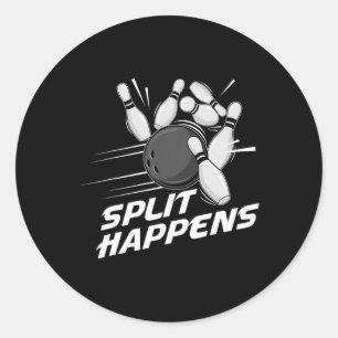 Funny Split Happens Bowling Team Bowling Squad Spl Classic Round Sticker