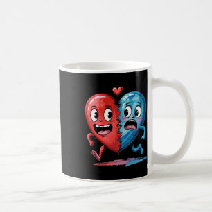 Funny Split Heart Valentine's Day For Men, Women, Coffee Mug